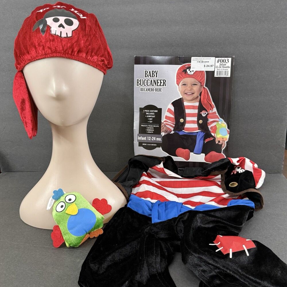 Baby Buccaneer 3 Piece Halloween Costume Infant 12-24 months Cute Pirate